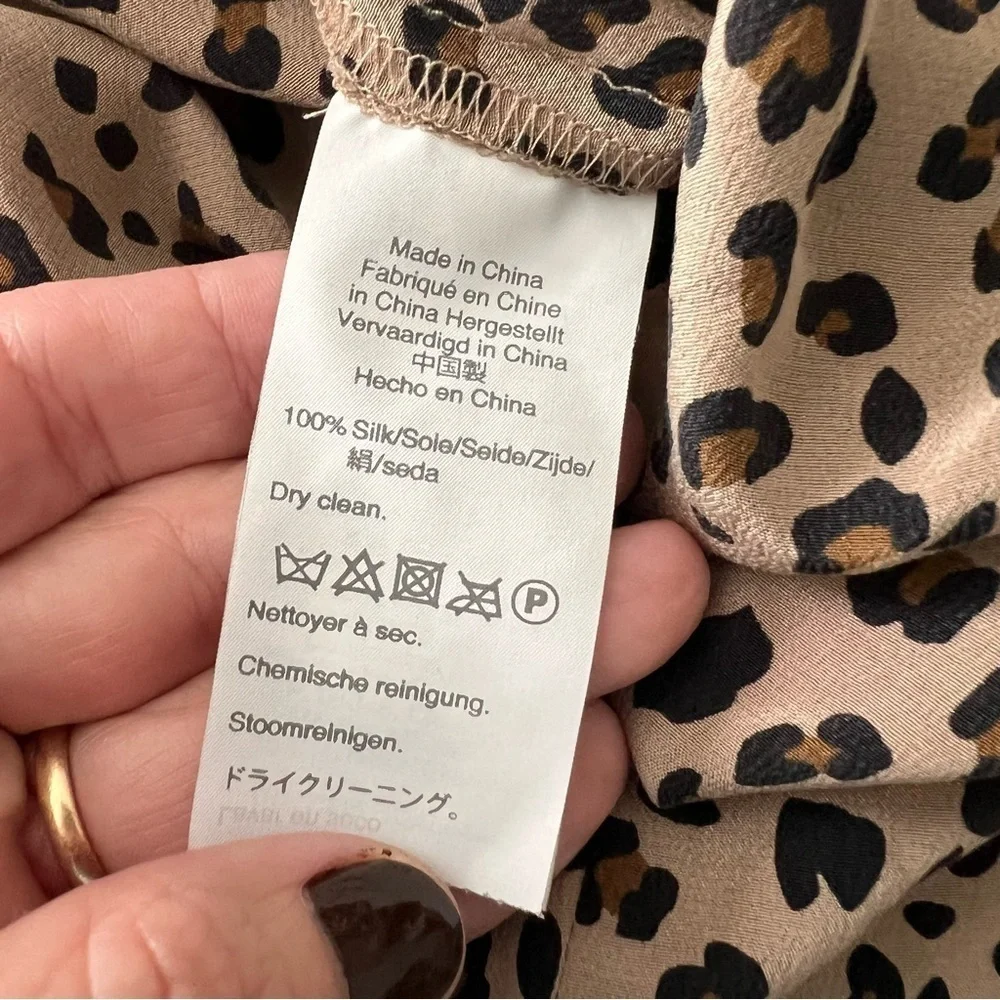 J Crew Leopard Pant Trousers Silk Work Office Pullon Style Animal print